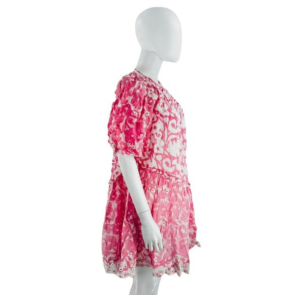 Ash & Eden NEW Pink Milena Floral Swiss Dot Schiffli Mini Dress Size Small - Picture 6 of 10